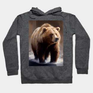 Arctic Brown Bear - Oil paint Hoodie